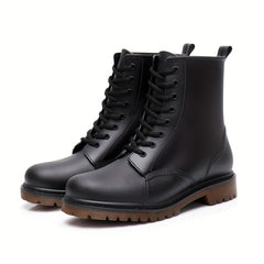 Women's Waterproof Lace Up Rain Boots Comfortable Non slip Outdoor Rain Boots