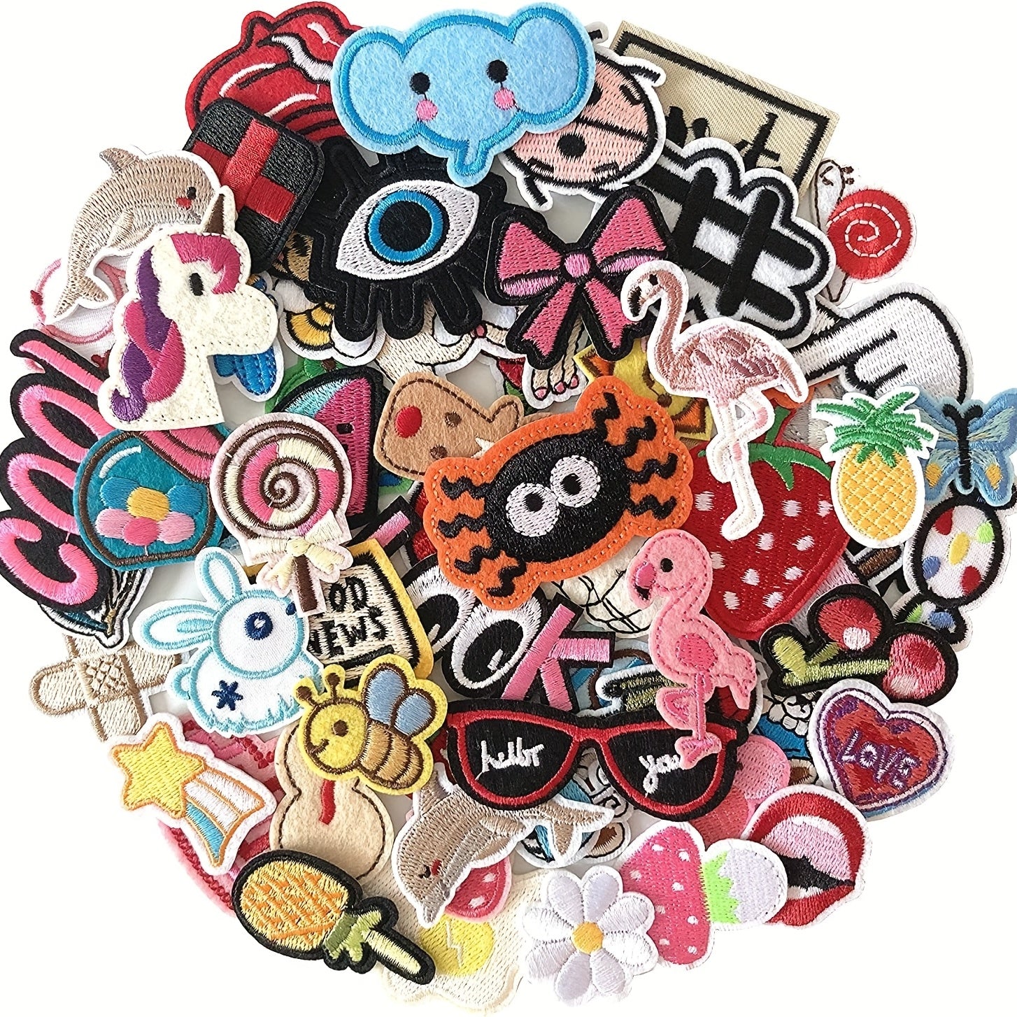 Embroidered Iron On Patches DIY Sewing Applique Assortment