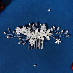 Bridal Hair Comb Side Comb Faux Pearl Crystal Head Piece