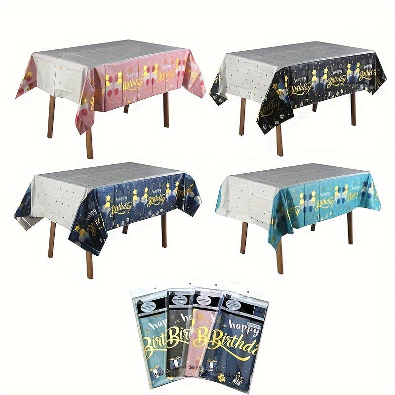 Happy Birthday Aluminum Foil Tablecloth 137x182 cm