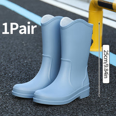 Women's Waterproof High Tube Rain Boots - Non Slip Garden Shoes