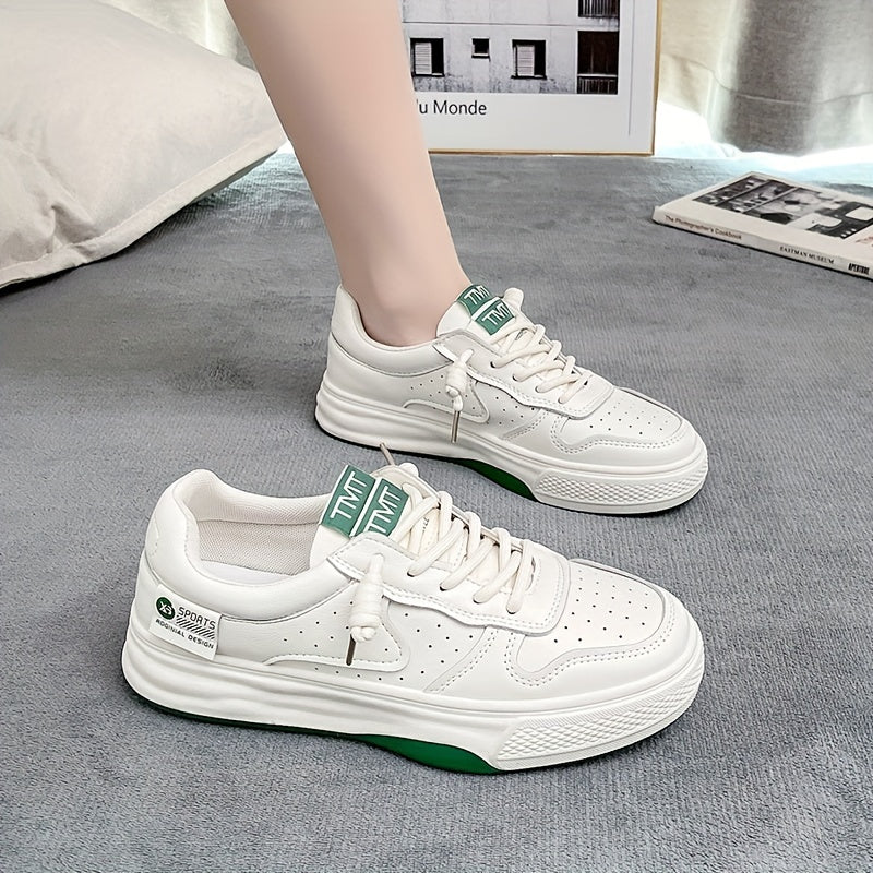 Women's Letter Print Sneakers Casual Lace Up Shoes