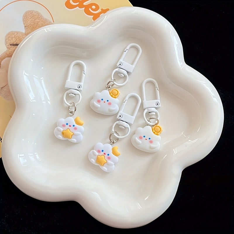 Cloud Sun Moon Keychain Women Handbag Pendant Key Chain Keyring