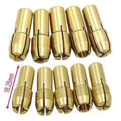 11pcs Brass Collet Set Rotary Tool 0.5-3.2mm Replacement Nut Quick Change Drill