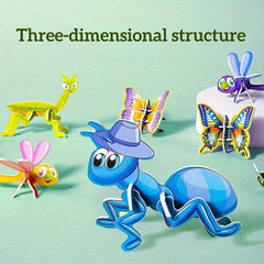 20pcs Kids 3D Puzzle Set - Animal Insect Theme - Educational Toy