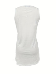 Casual V Neck Sleeveless Tank Dress for Spring & Summer