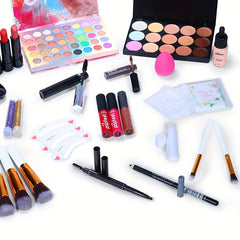 Women's Makeup Set: Eyeshadow, Eyebrow Pencil, Lip Gloss, Lipstick, Lip Balm