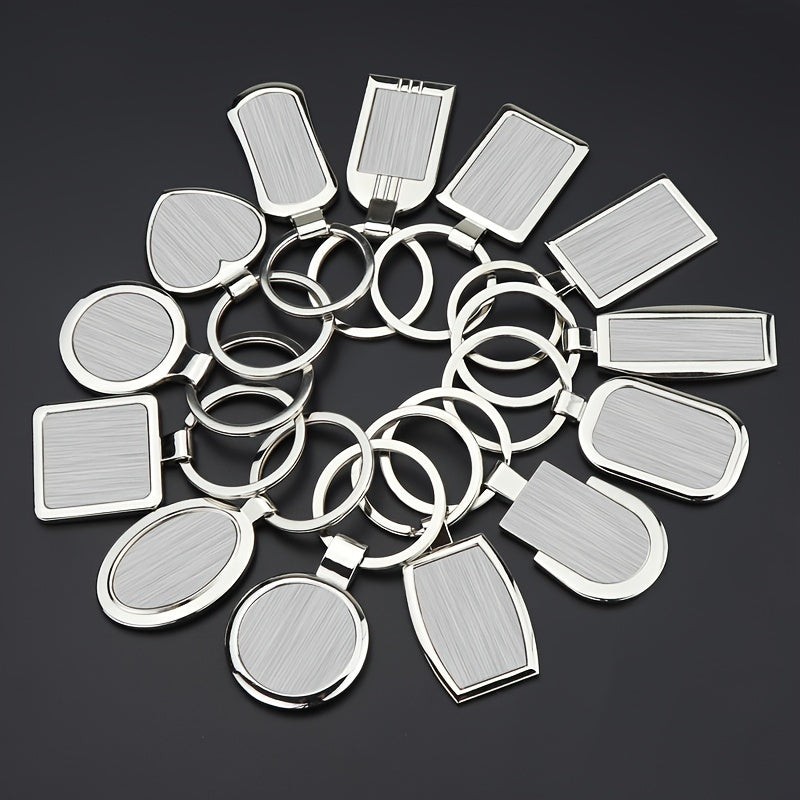 1pc Metal Keychain Blank Keyring Stainless Steel Keyplate