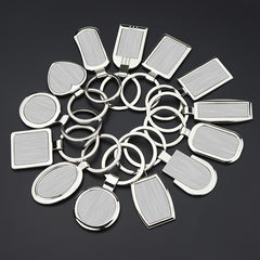 1pc Metal Keychain Blank Keyring Stainless Steel Keyplate