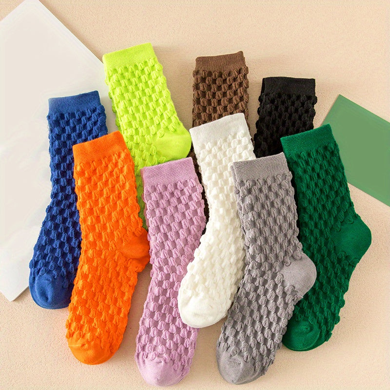 9 Pairs Crew Socks Breathable Mid Tube Women's Stockings