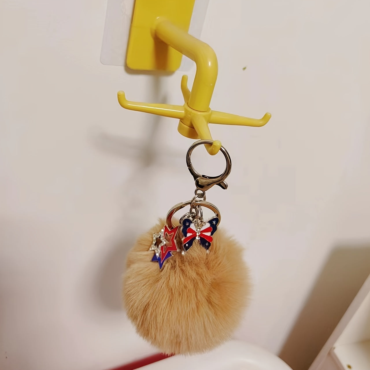 Rabbit Fur Ball Keychain for Purse Bag Pendant