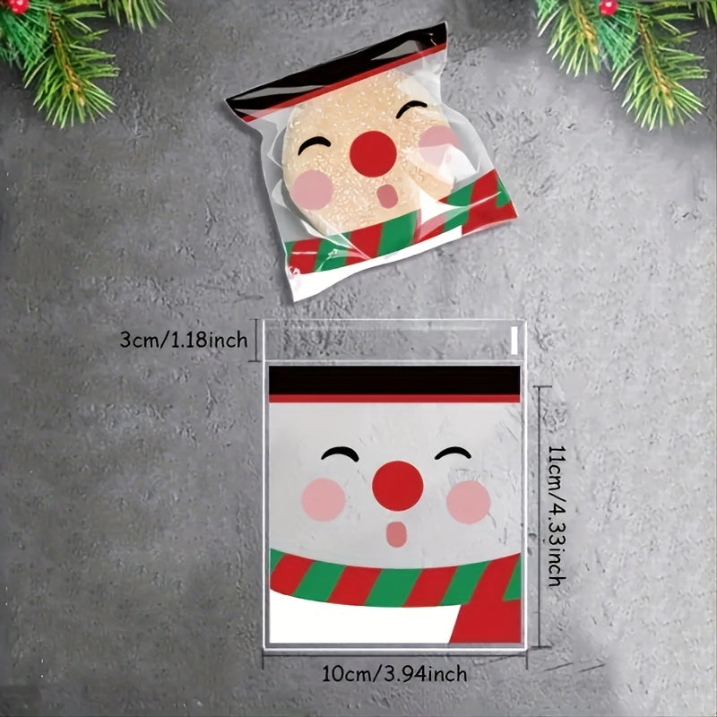 100pcs Christmas Snack Cookie Bags for Cookie Packing