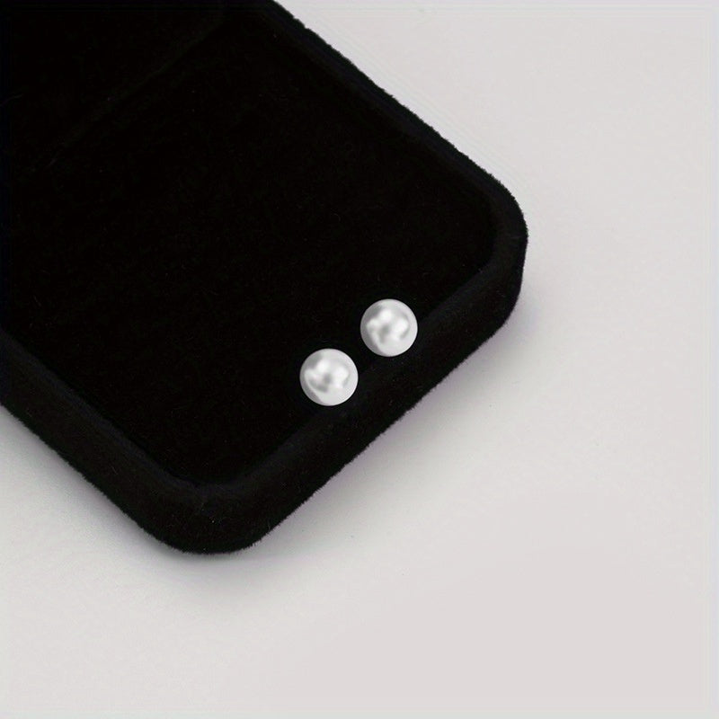 Temperament Pearl Stud Earrings Round Pearl Earrings