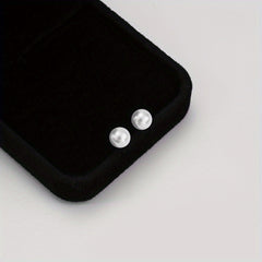 Temperament Pearl Stud Earrings Round Pearl Earrings