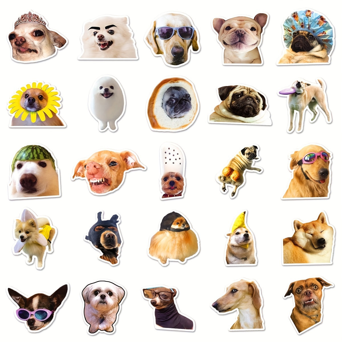 50 Sheets Net Red Dog Graffiti Sticker Waterproof Cartoon Decoration