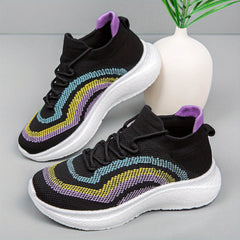 Women's Chunky Sneakers Knit Lace Up Sports Shoes