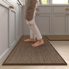2pcs Kitchen Rugs Mats Set Anti fatigue Washable Non Slip Woven Runner Rug