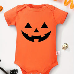 Halloween Pumpkin Face Baby Onesie Soft Romper