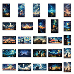 50pcs Starry Sky Graffiti Stickers for Laptop Helmet Water Cup Decoration