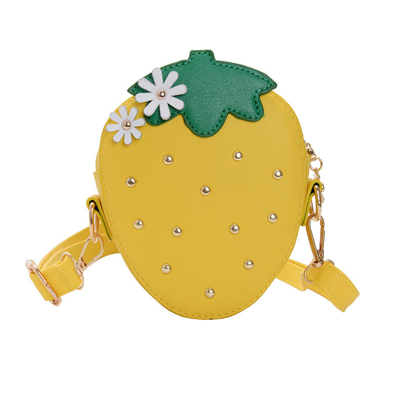 Girls Strawberry Shaped Zipper Shoulder Bag Messenger Bag Coin Purse Wallet