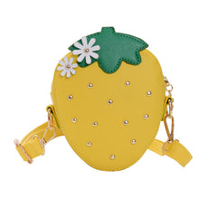 Girls Strawberry Shaped Zipper Shoulder Bag Messenger Bag Coin Purse Wallet