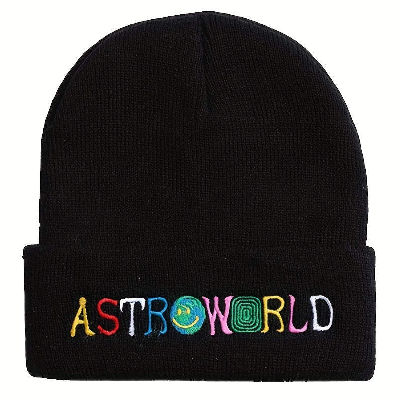 Soft Knit Ski Beanie Hat Keep Warm Embroidered Hat for Men & Women