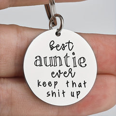 Auntie Nephew Keychain Gift, Birthday Gift for Aunt
