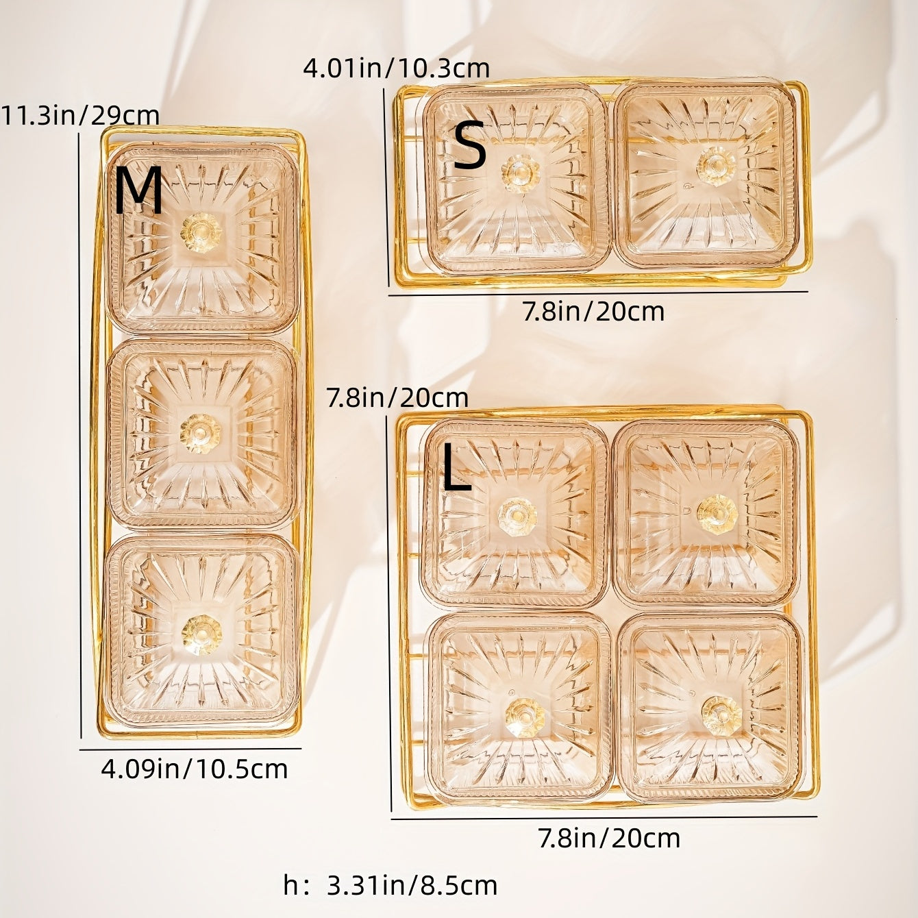 Golden Amber Snack Plate Set for Events Small Food Saucer with Beaded Edge