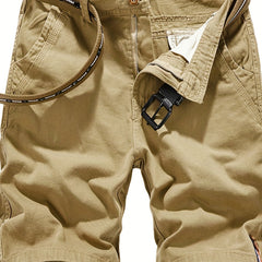 Men's Casual Cotton Cargo Shorts for Summer Outdoor