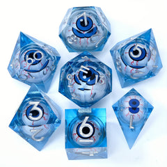 7pcs Floating Eyeball Polyhedral Sharp Edge Dice Set Roleplaying Game Gift