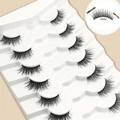 7 Pairs Cat Eye Faux Mink Lashes Cluster Fluffy False Eyelashes