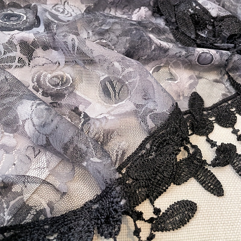 Lace Fringed Shawl Thin Breathable Scarf Inelastic Shawl Wraps
