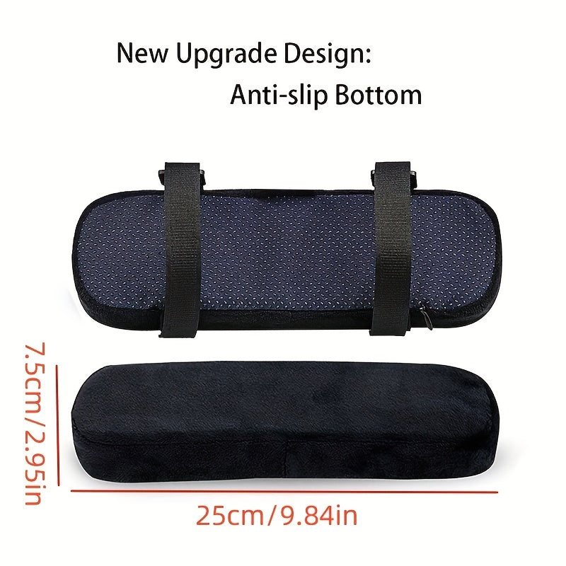 Slow Rebound Memory Foam Armrest Cushion Pad Chair Mat Elbow Rest Cover