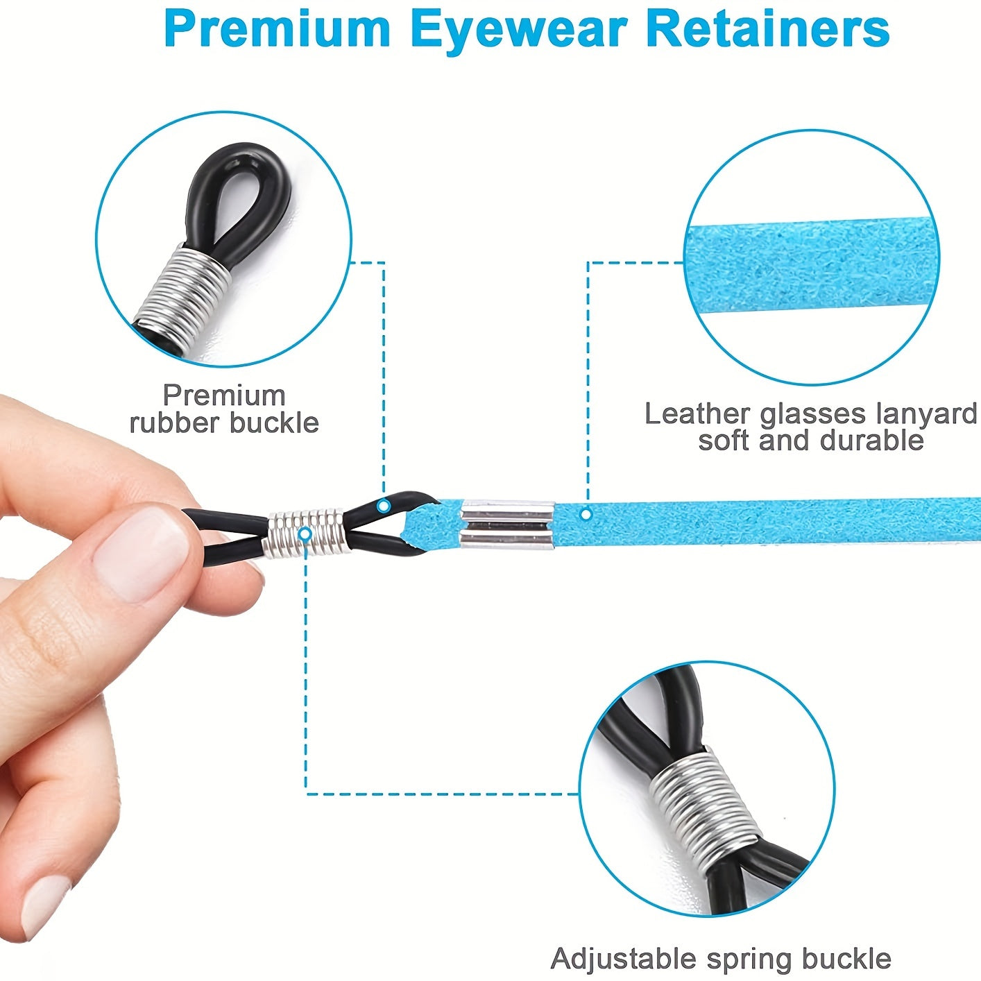 5pcs Leather Eyeglass Straps Anti Slip Retainers
