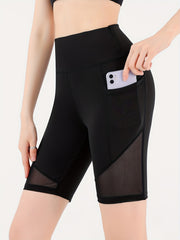Women's Mesh Yoga Sports Shorts Butt Lifting Stretchy Leggings