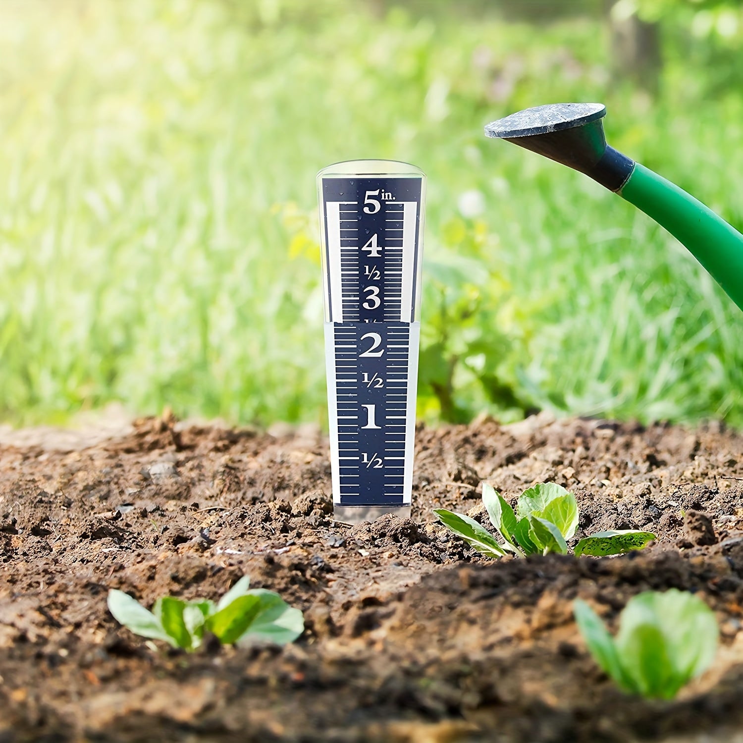 Outdoor Rain Gauge with Magnifying Scale and Easy-to-Read Numbers