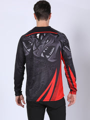 Men's Lion Pattern Long Sleeve Motorcycle T-shirt