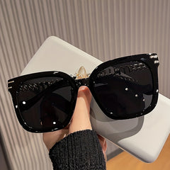 Square Sunglasses Anti Glare Glasses Mod Metal Chain UV400