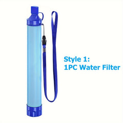 Outdoor Water Filter Straw Emergency Survival Gear Water Purifier Camping