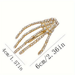Halloween Hand Skeleton Hairpin Rhinestone Hair Clip