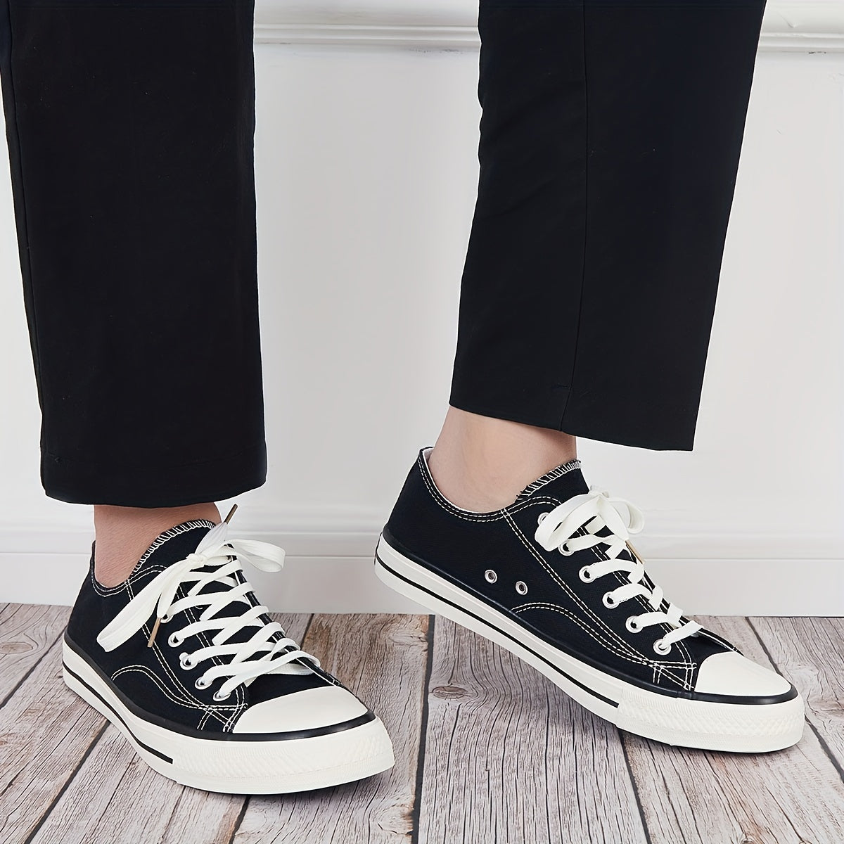 Men's Canvas Lace-up Shoes Non-slip Casual Flats
