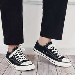 Men's Canvas Lace-up Shoes Non-slip Casual Flats