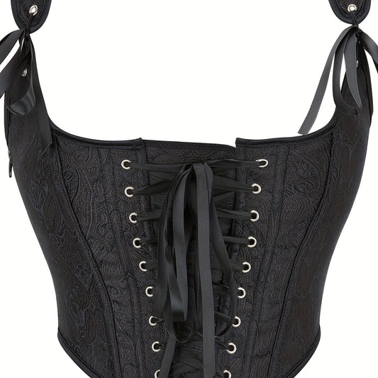 Lace Up Body Shaper Corset Zip Tank Tummy Control
