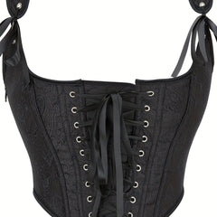 Lace Up Body Shaper Corset Zip Tank Tummy Control
