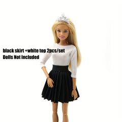 2pc Set Pleated Skirt Shirt for 11-81inch Dolls Model Party Dress Up Costumes