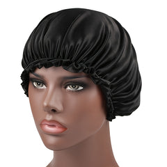 Satin Solid Wideband Sleeping Hat Night SleepCap Hair Care Bonnet