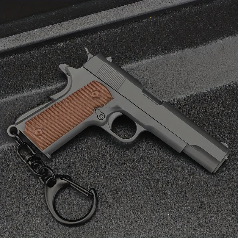 Pistol Shaped Keychain Portable Plastic Model Gift For Men Boyfriends