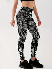Women's Paisley Graphic Yoga Leggings for Workouts & Running Gym