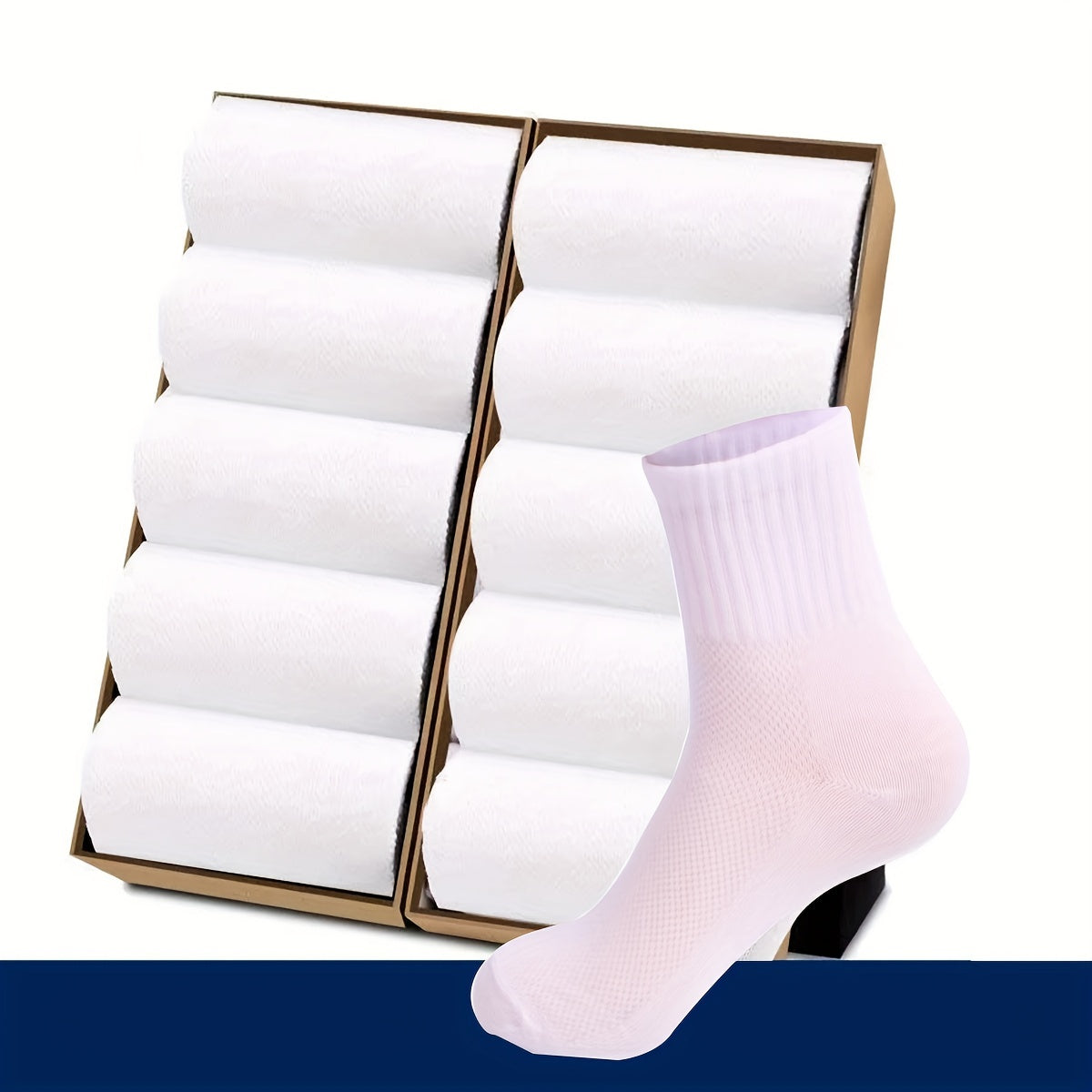 10 Pairs Summer Thin Polyester Medium Tube Socks