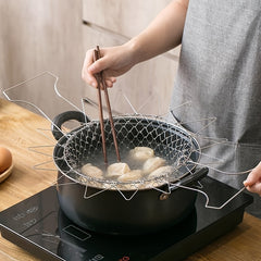 Stainless Steel Foldable Fried Basket Multifunctional Kitchen Gadget